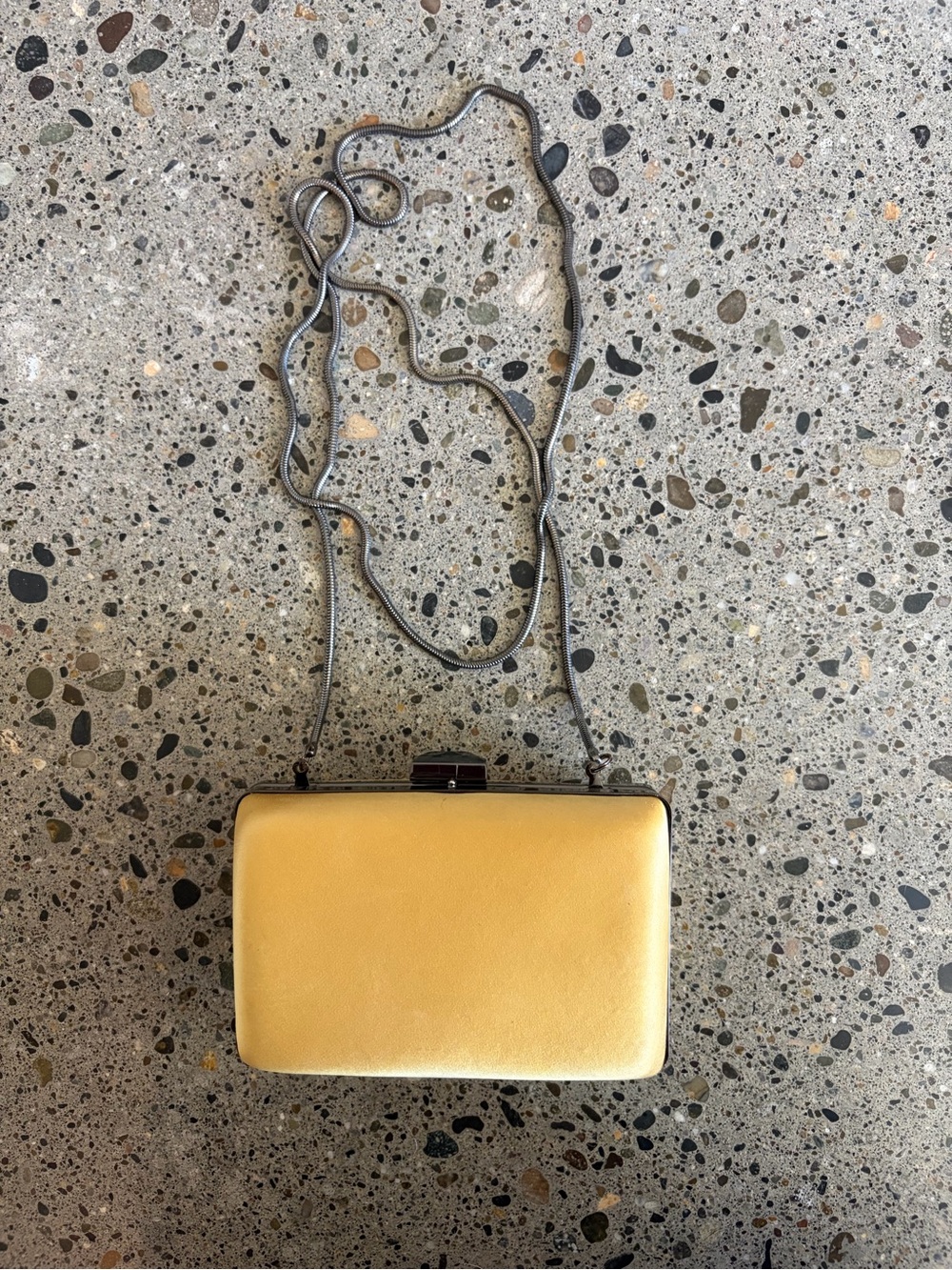 Yellow Box Clutch with Chain Strap